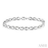 1/20 Ctw Swirl Shape Single Cut Diamond Bracelet in Sterling Silver